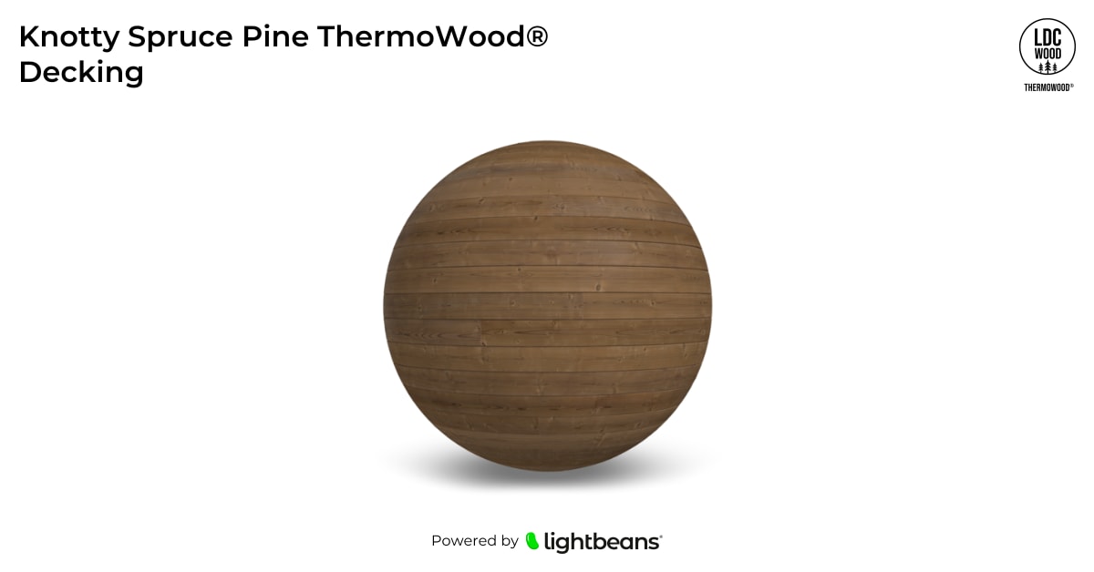 Knotty Thermowood Spruce Pine Decking Texture from LDCwood ThermoWood®
