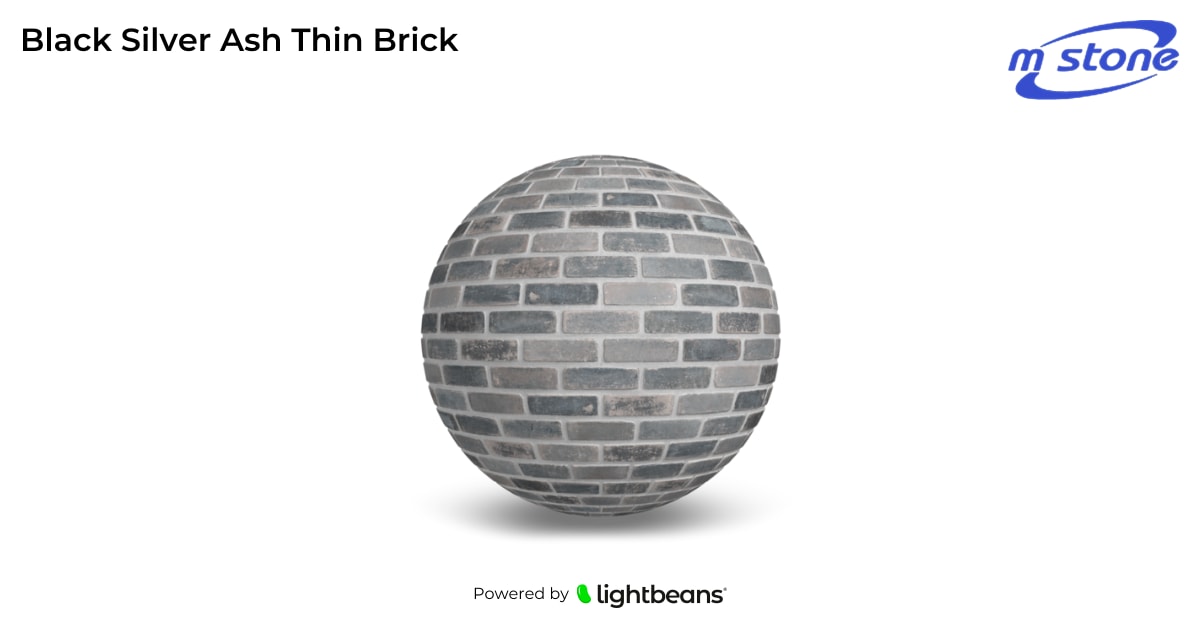 Black Silver Ash Thin Brick Texture from MStone