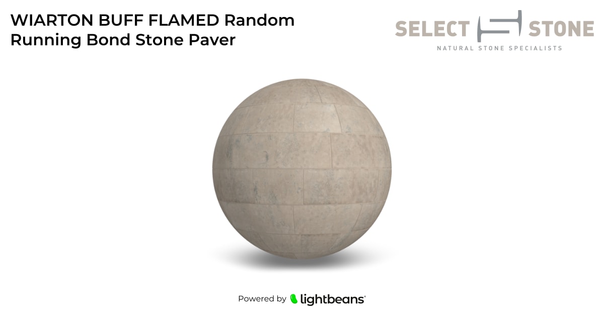 WIARTON BUFF FLAMED Random Running Bond Stone Paver Texture from Select ...