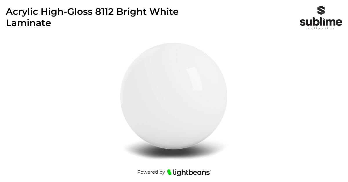 Acrylic High-Gloss 8112 Bright White Laminate Texture from Sublime