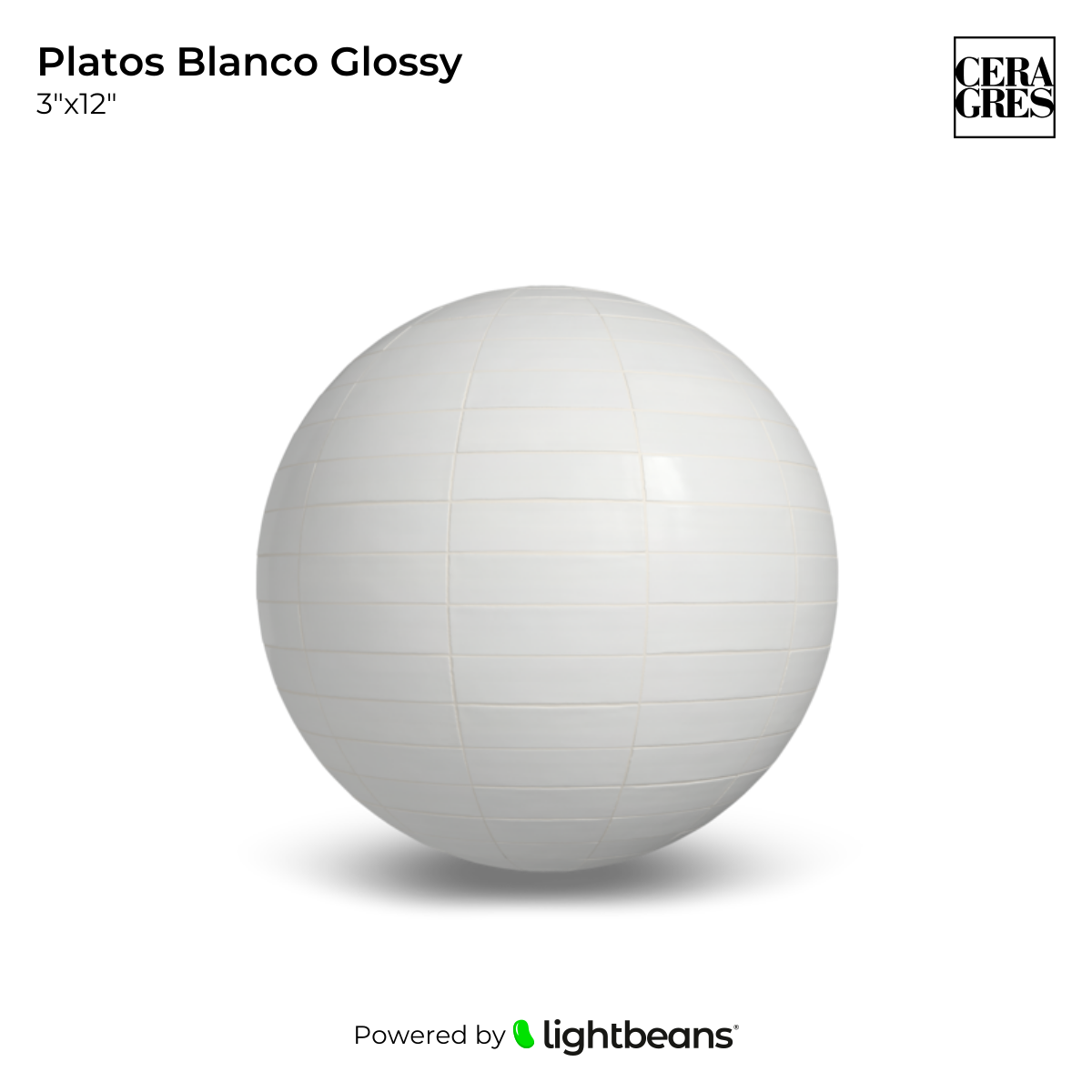 Platos Blanco Glossy Texture from Ceragres | Lightbeans