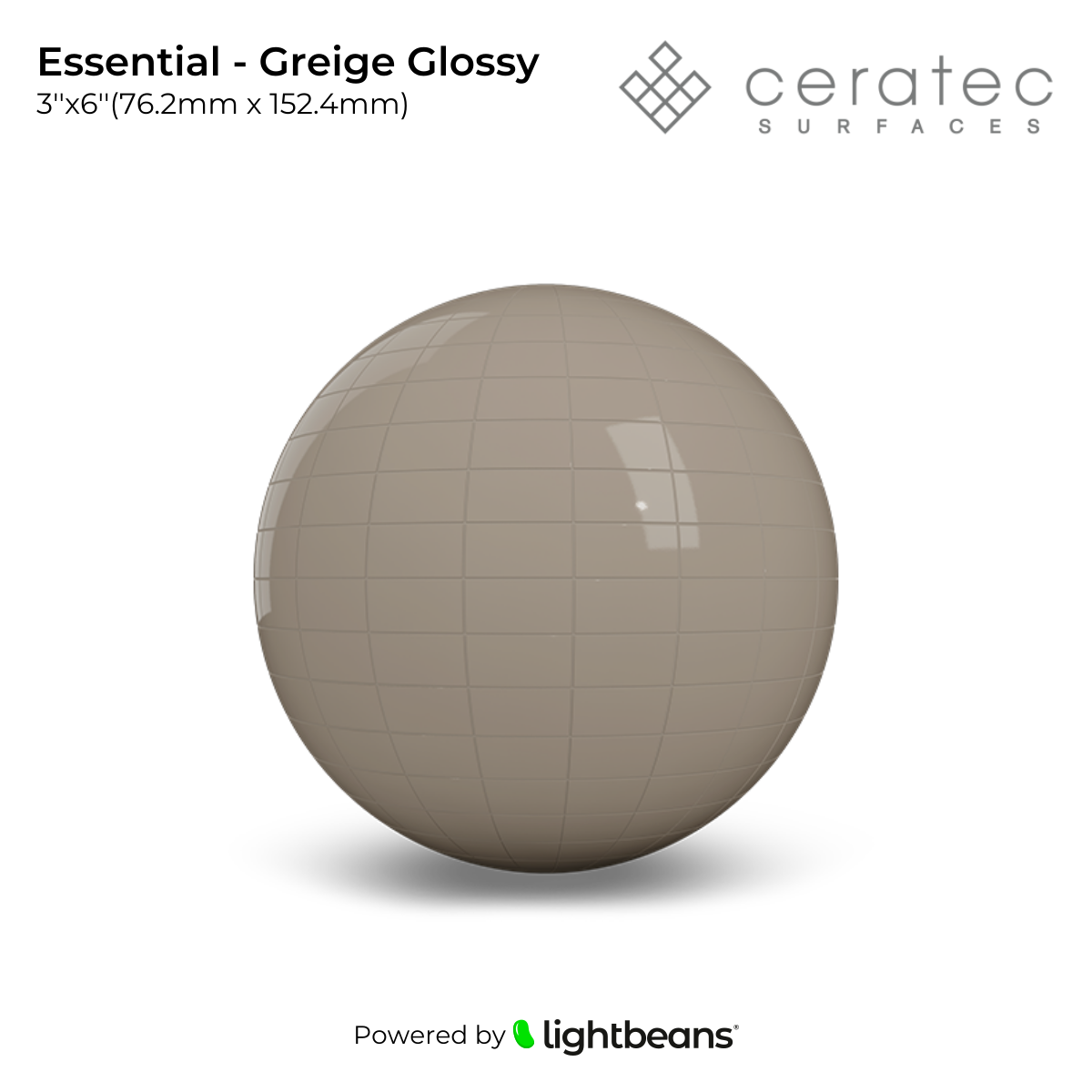 Essential - Greige Glossy (3x6) Texture from Ceratec | Lightbeans