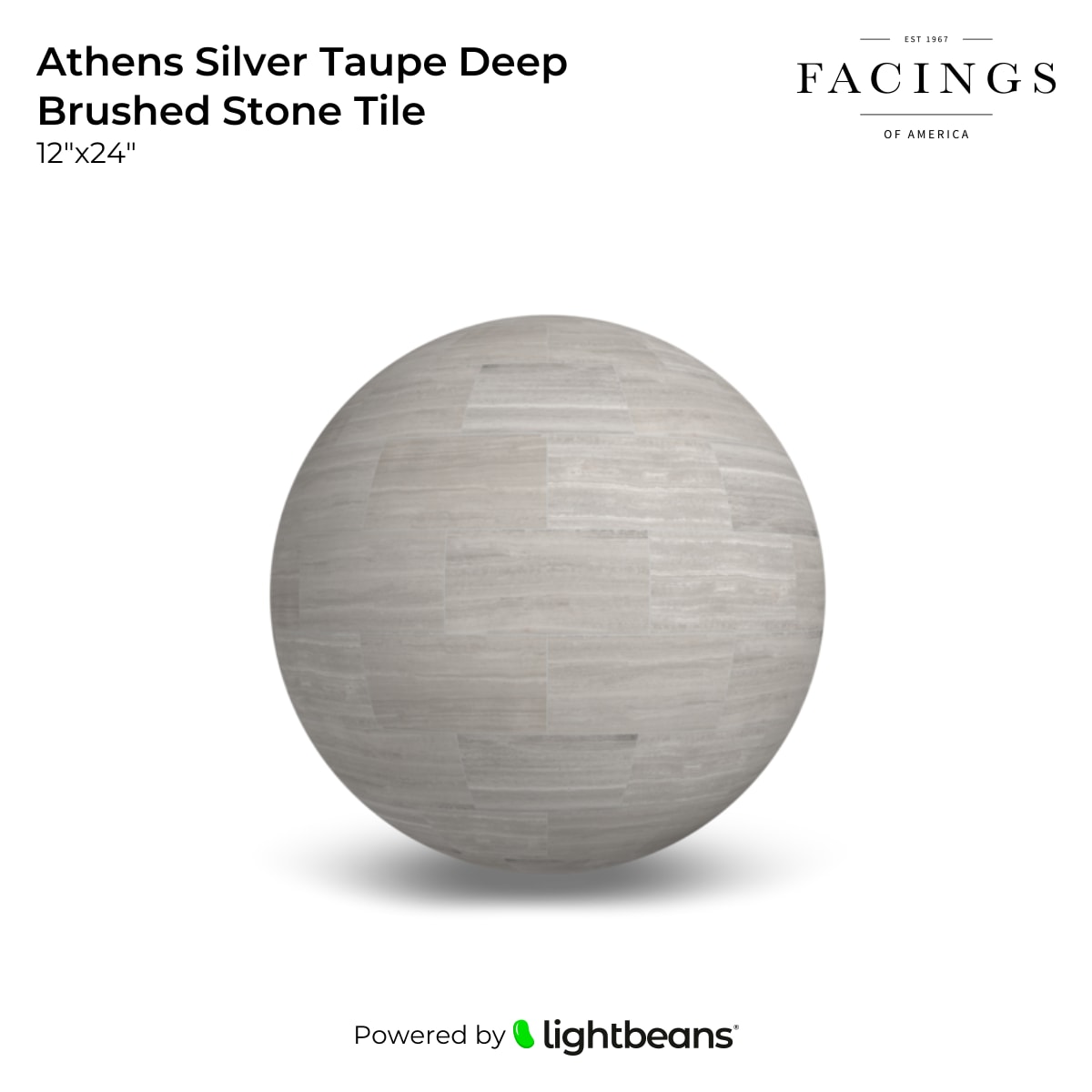 Athens Silver Taupe Deep Brushed Stone Tile Texture from Facings of America