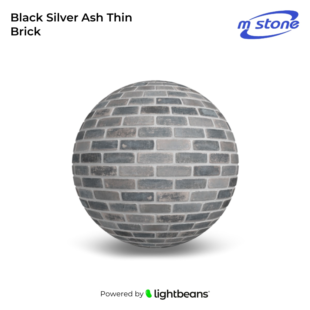 Black Silver Ash Thin Brick Texture from MStone