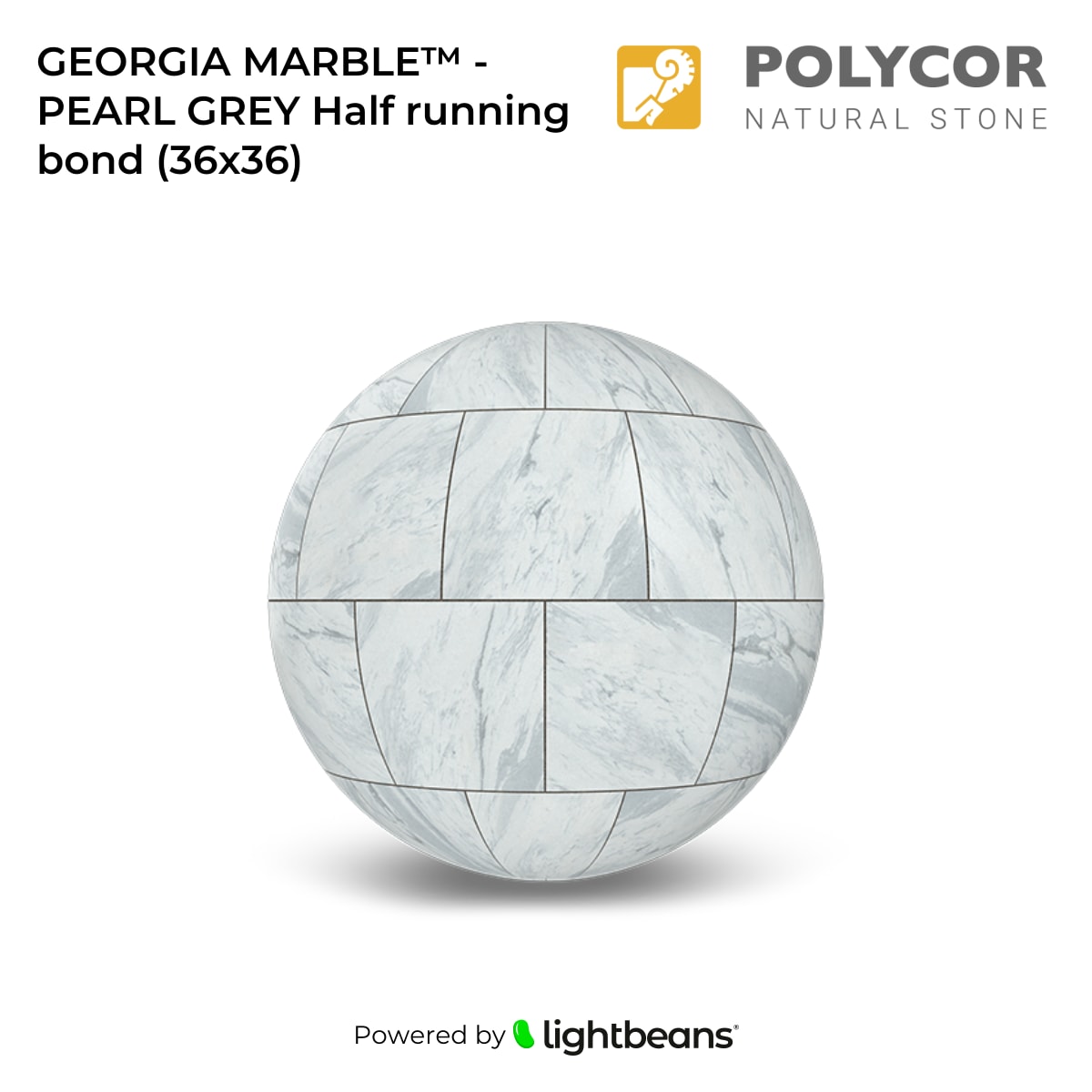 GEORGIA MARBLE™ ‐ PEARL GREY Half running bond (36x36) Texture from Polycor