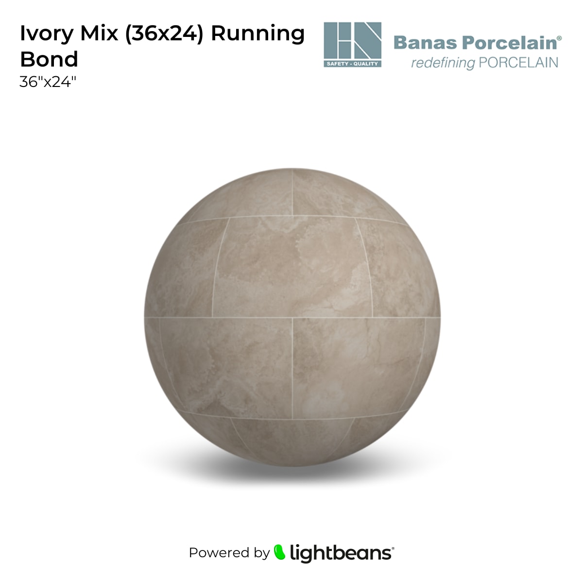Texture Ivory Mix (36x24) Running Bond de Banas Porcelain | Lightbeans
