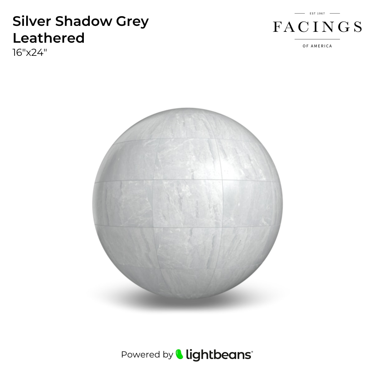 Texture Silver Shadow Grey Leathered de Facings of America