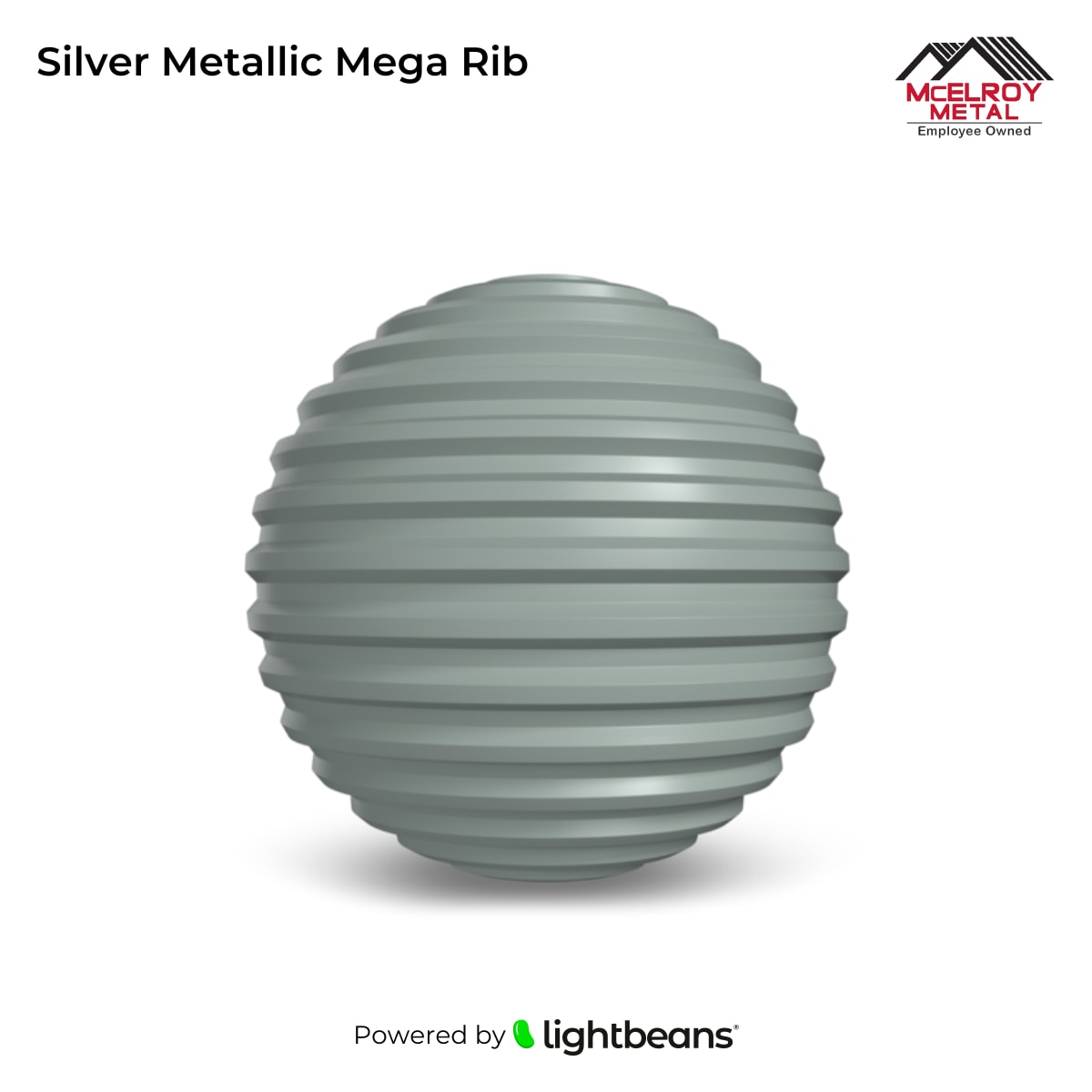 Texture Silver Metallic Mega Rib de McElroy Metal