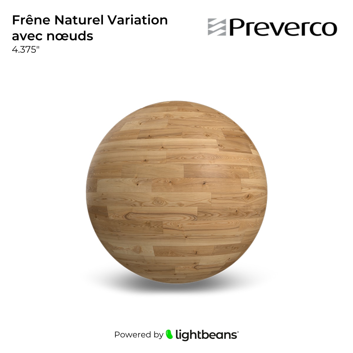 Texture Frêne Naturel Variation avec nœuds de Preverco